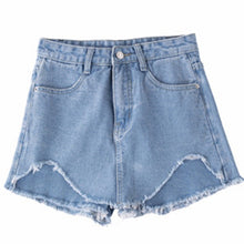 Load image into Gallery viewer, HEE GRAND 2018 Women Sexy Denim Shorts Skirts Skinny Plus Size S-4XL Jeans Mid Waist Irregular Burrs Fit Slim Shorts WKD562