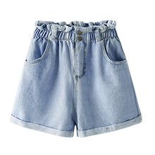 Load image into Gallery viewer, Fashion 2018 New Arrival Women Empire Shorts With Europe Style Denim Solid Blue Slim Fashion Elastic Waist Hots Sale B86203L